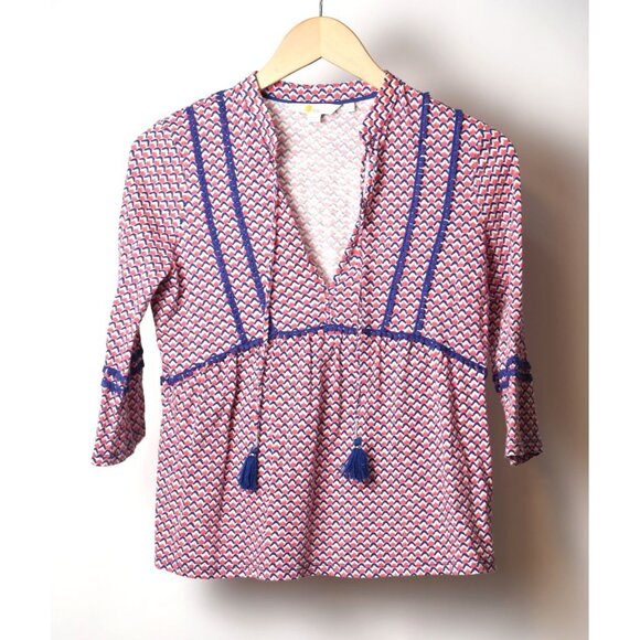 Boden Tops - Boden Women Bohemian Geometric Lightweight Peasant Modest Top Size 4P
